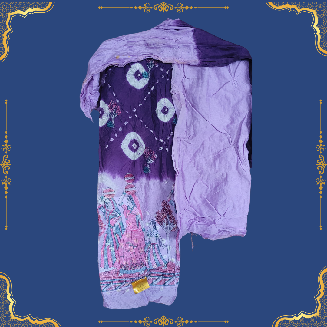 Perfect Purple Cotton Bandini Suit